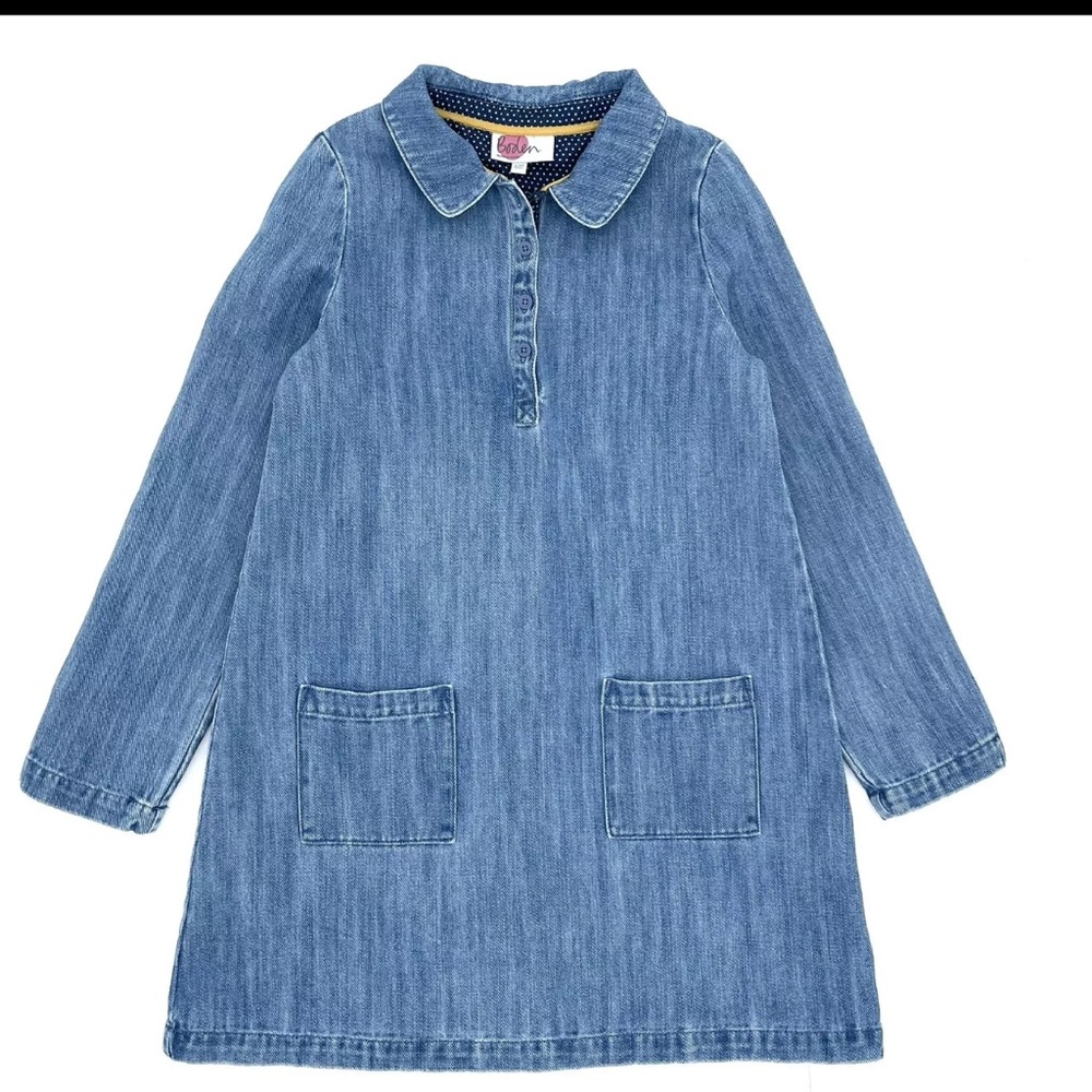 Boden Blue Denim Kids Casual Dress